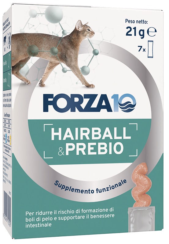 Forza 10 supplement hairball&amp;prebio cat adult 7 bustine da 3 g