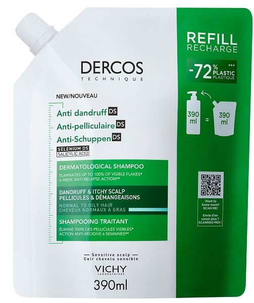 Vichy Dercos Shampoo Antiforfora DS Grassi Refill 390 ml