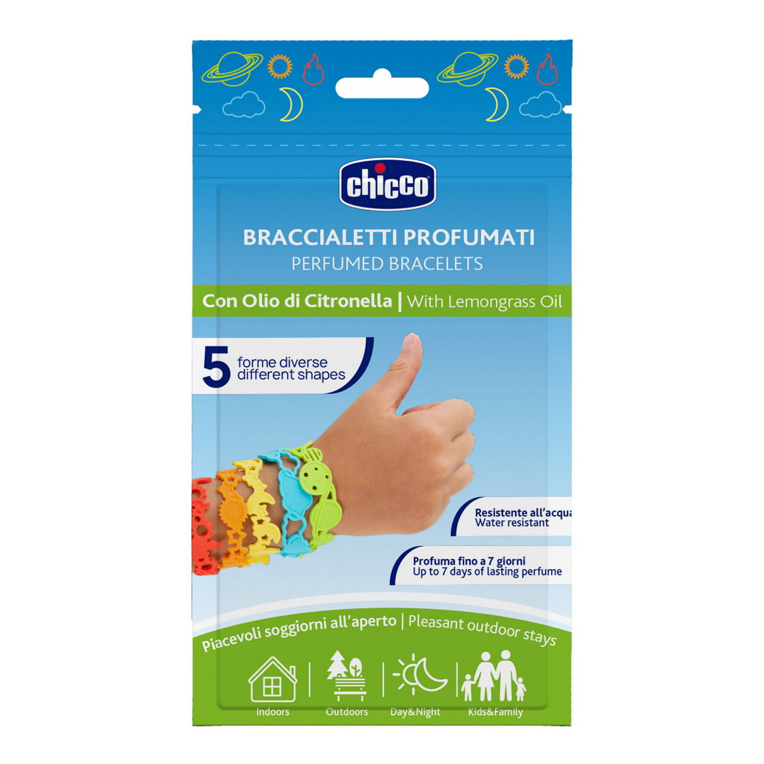 Chicco braccialetti profumati in silicone 5 pezzi