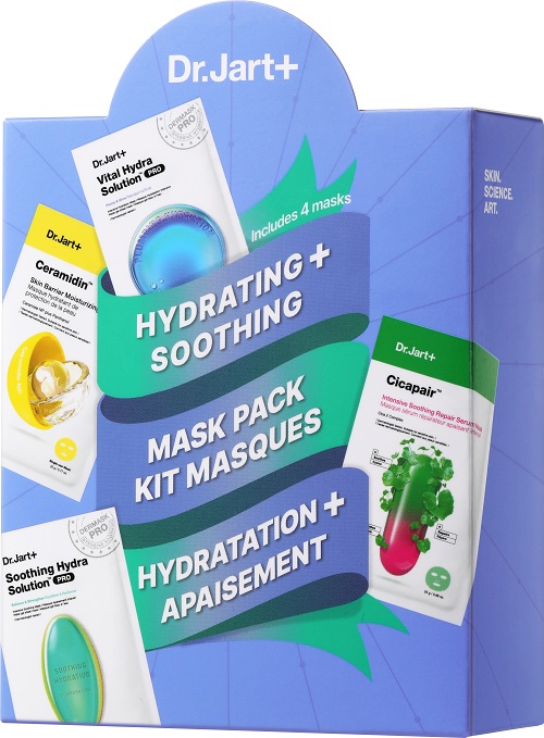 Dr jart mask set dermask soothing hydra solution pro 26g+dermask vital hydra solution pro 26g+ceramidin skin barrier moisturizing mask 22g+cicapair intensive soothin repari serum m