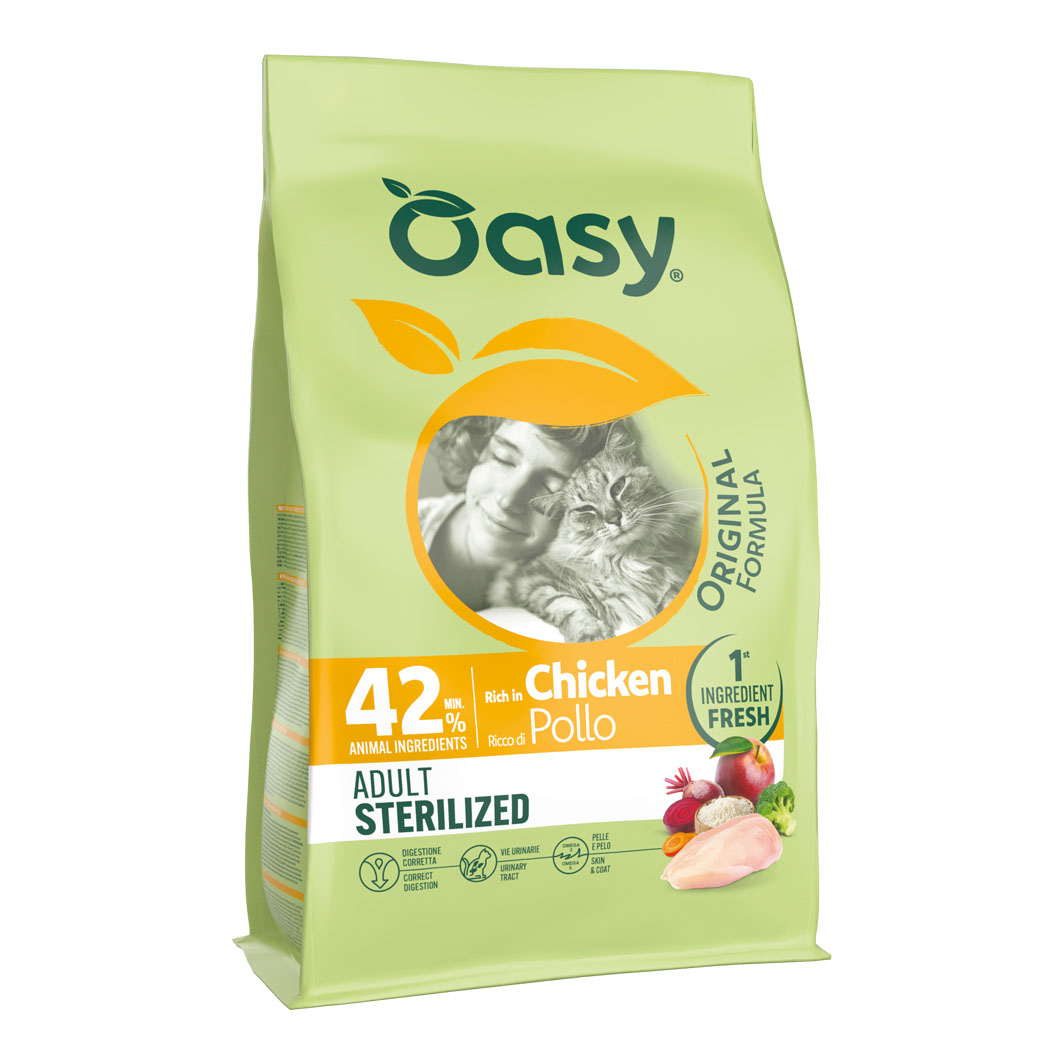 Oasy dry cat original adult sterilized pollo 1,5 kg