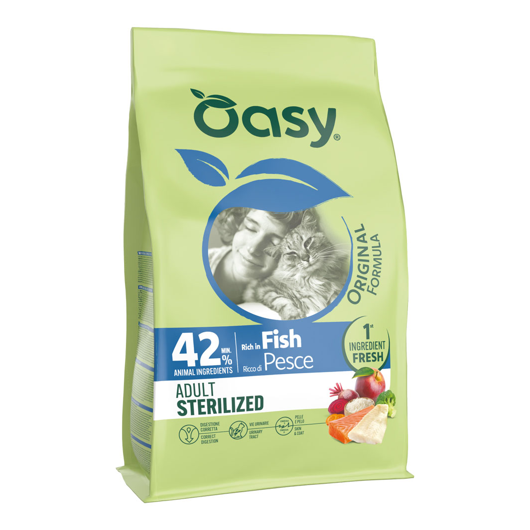 Oasy dry cat original adult sterilized pesce 1,5 kg