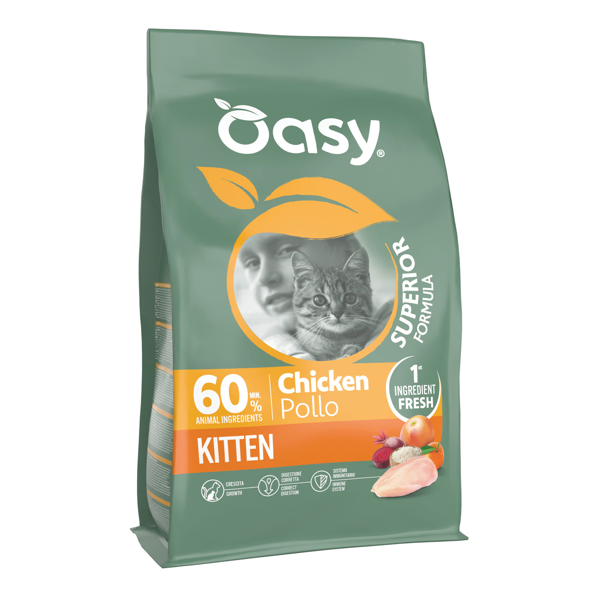 Oasy dry cat superior kitten pollo 300 g