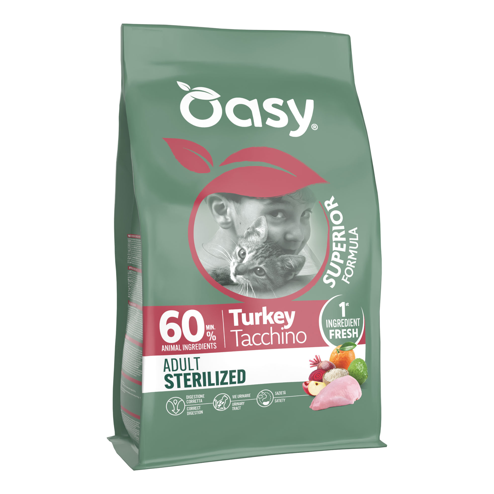 Oasy dry cat superior adult sterilized taccchino 1,5 kg