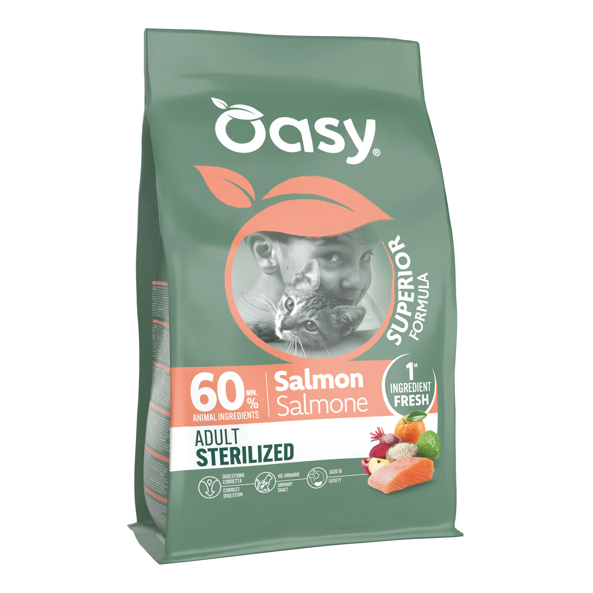 Oasy dry cat superior adult sterilized salmone 6 kg