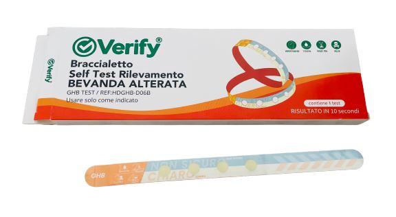 Bracciale verify self test rilevamento bevanda alterata