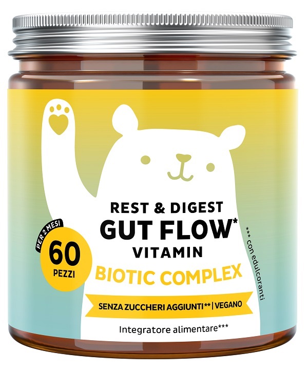 Bears with benefits rest&amp;digest gut flow vitamin 60 caramelle gommose con edulcoranti senza zuccheri