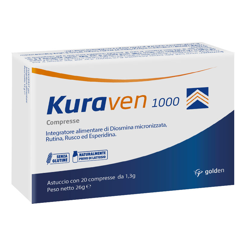Kuraven 1000 20 compresse da 1,3 g senza glutine naturalmente privo di lattosio