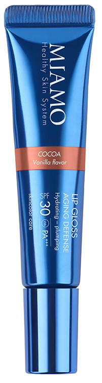 Miamo skincolor care lip gloss aging defense spf 30+ cocoa vanilla flavor 15 ml