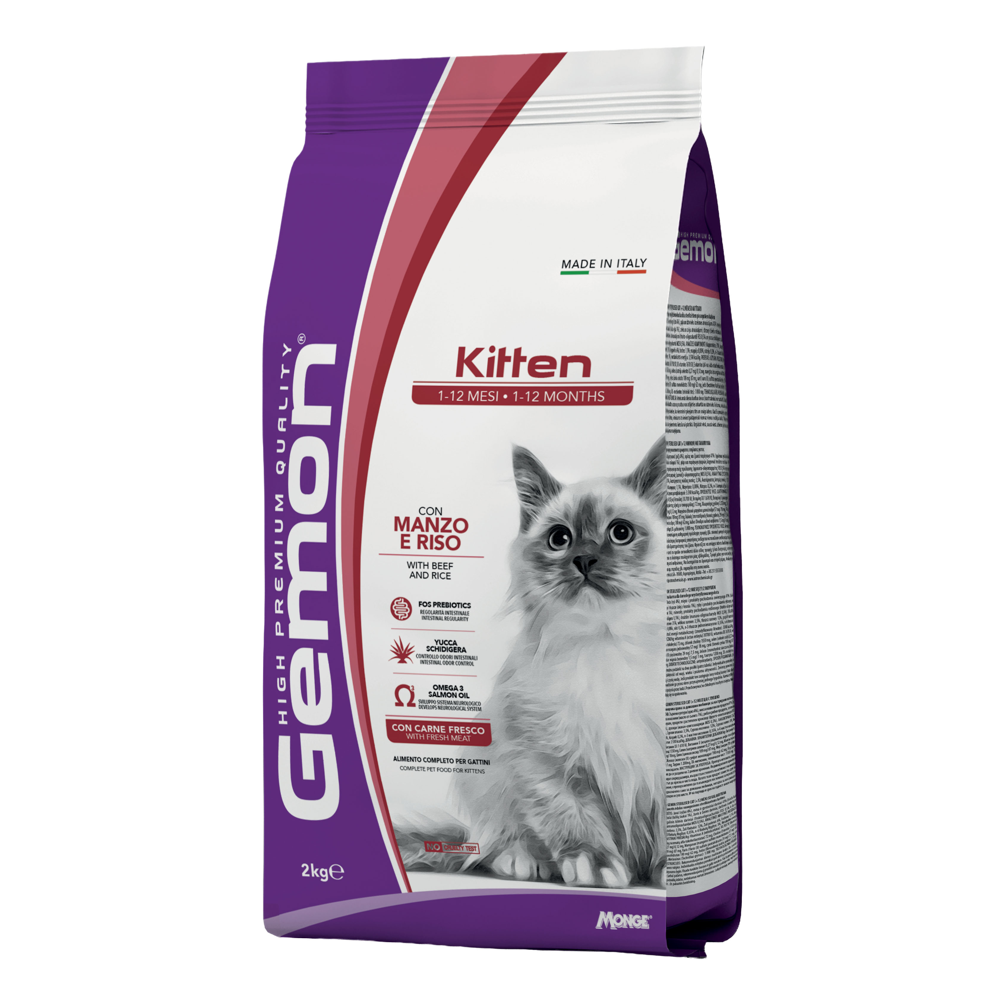 Gemon kitten manzo riso 2 kg