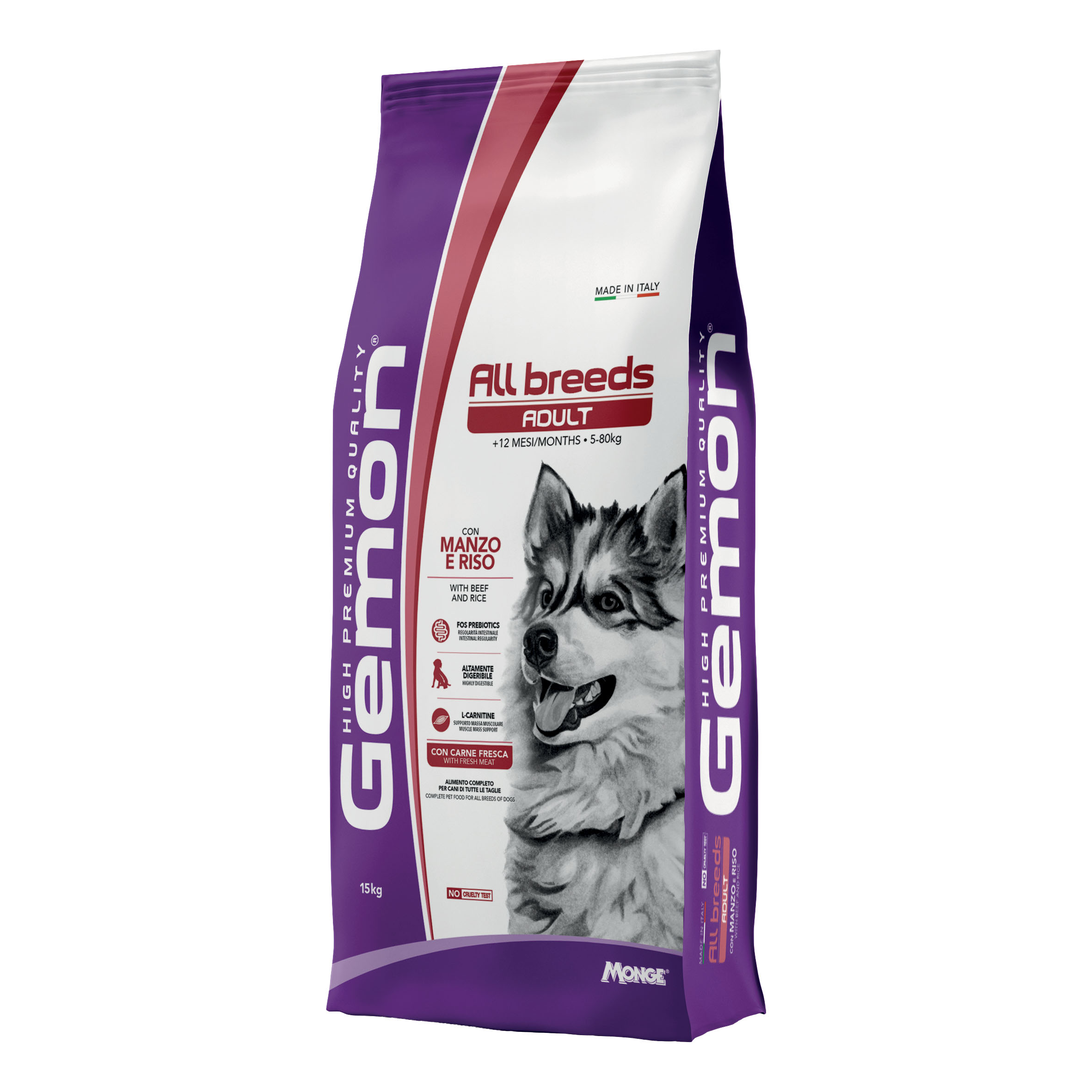 Gemon all breeds adult manzo riso 15 kg
