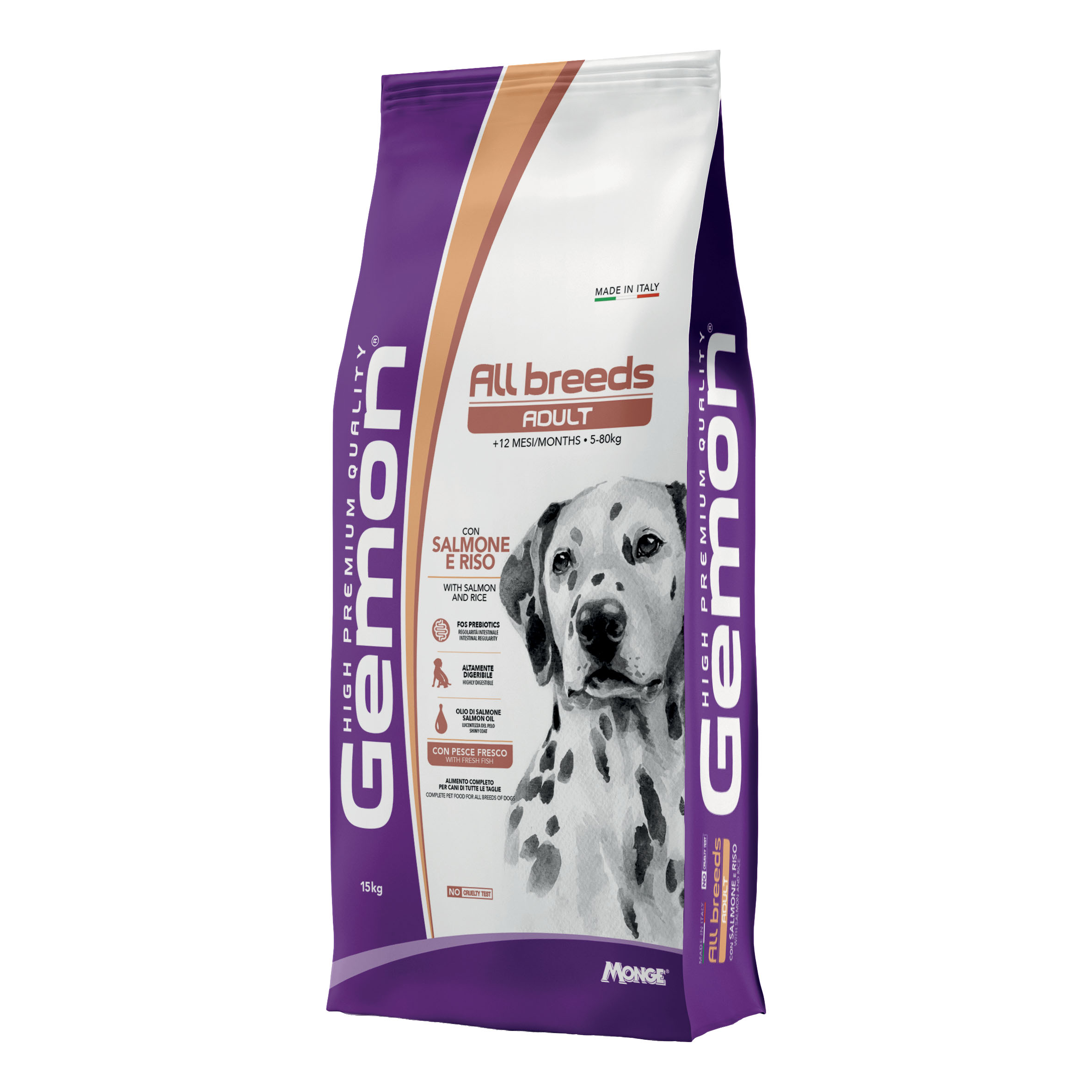Gemon all breeds adult salmone riso 15 kg