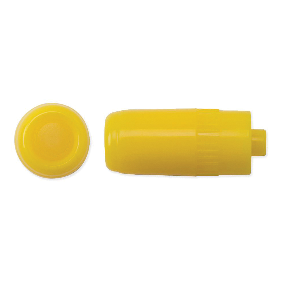 Tappino connettore in abs con membrana latex free injection stopper 25 pezzi in busta singola colore giallo