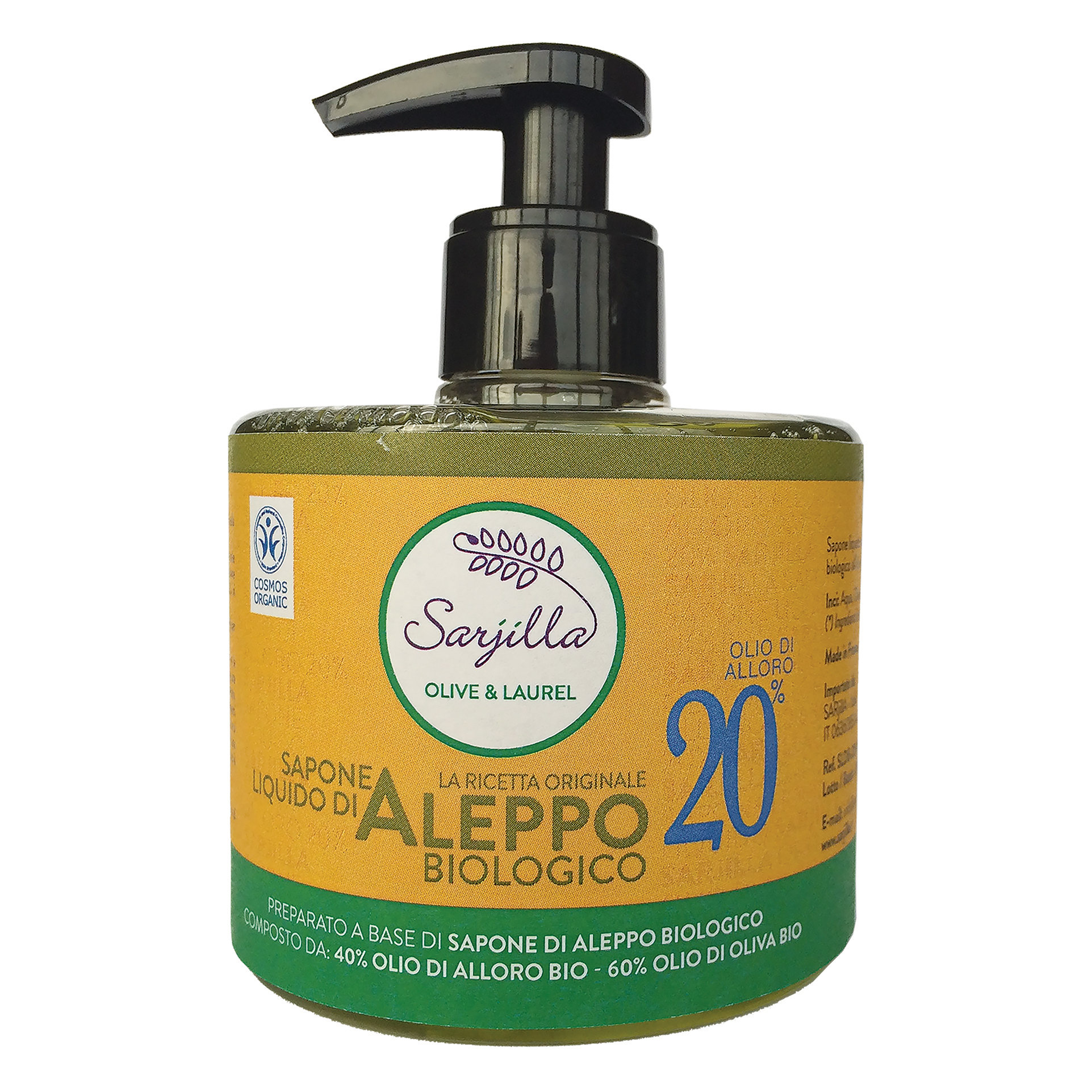 Sapone Aleppo Liquido 20% Bio 300 Ml
