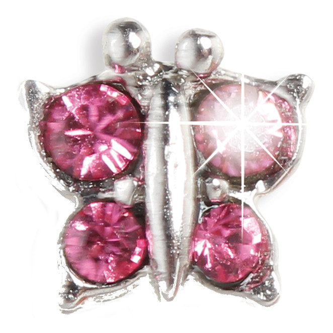Orecchini sterili in848s2 farfall cristal rosa