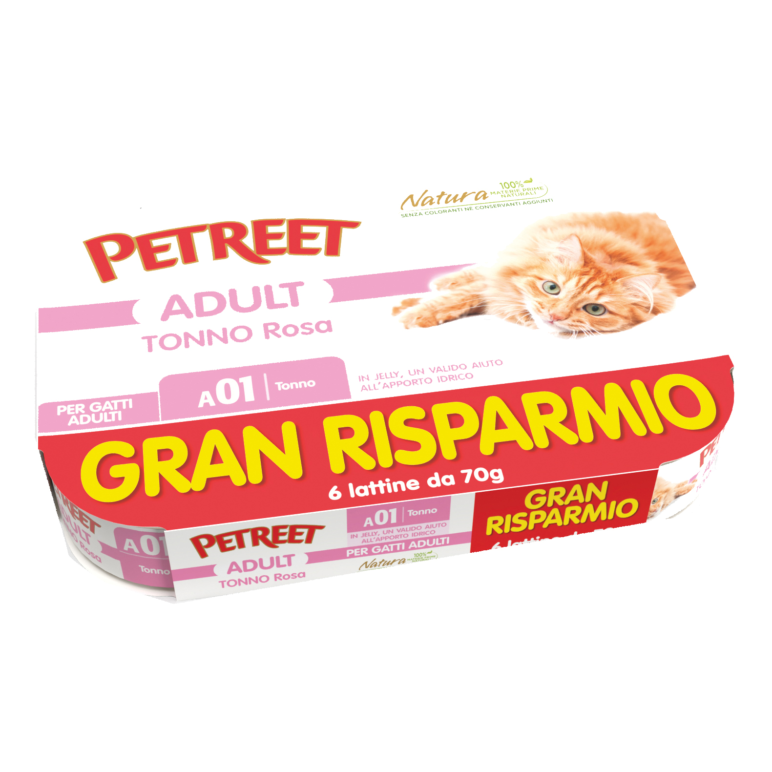 Petreet Cat A01 Gr Tonno Rosa 6X70 G