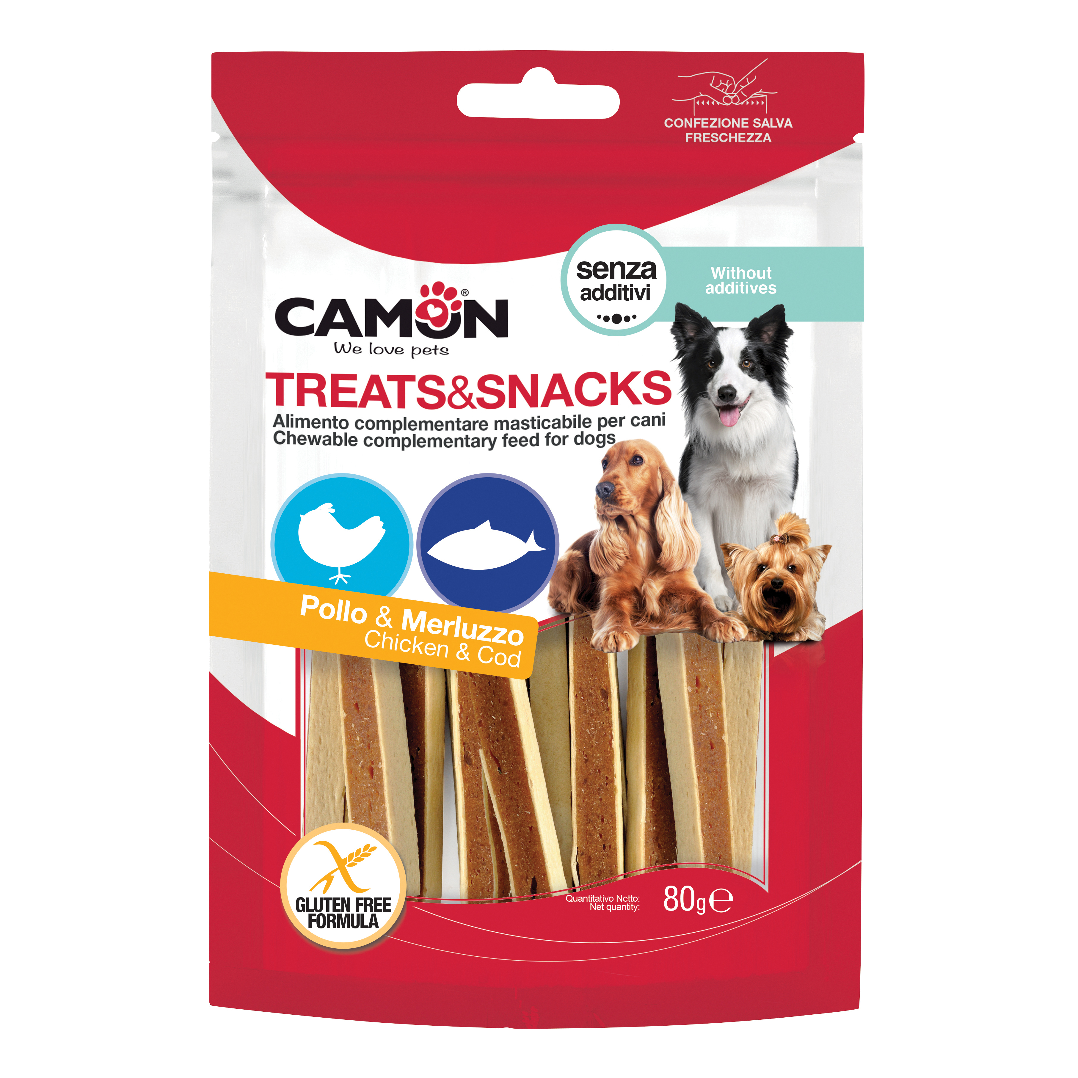 CAMON CANE SNACK SANDWICH STICK POLLO &amp; MERLUZZO 80 GR