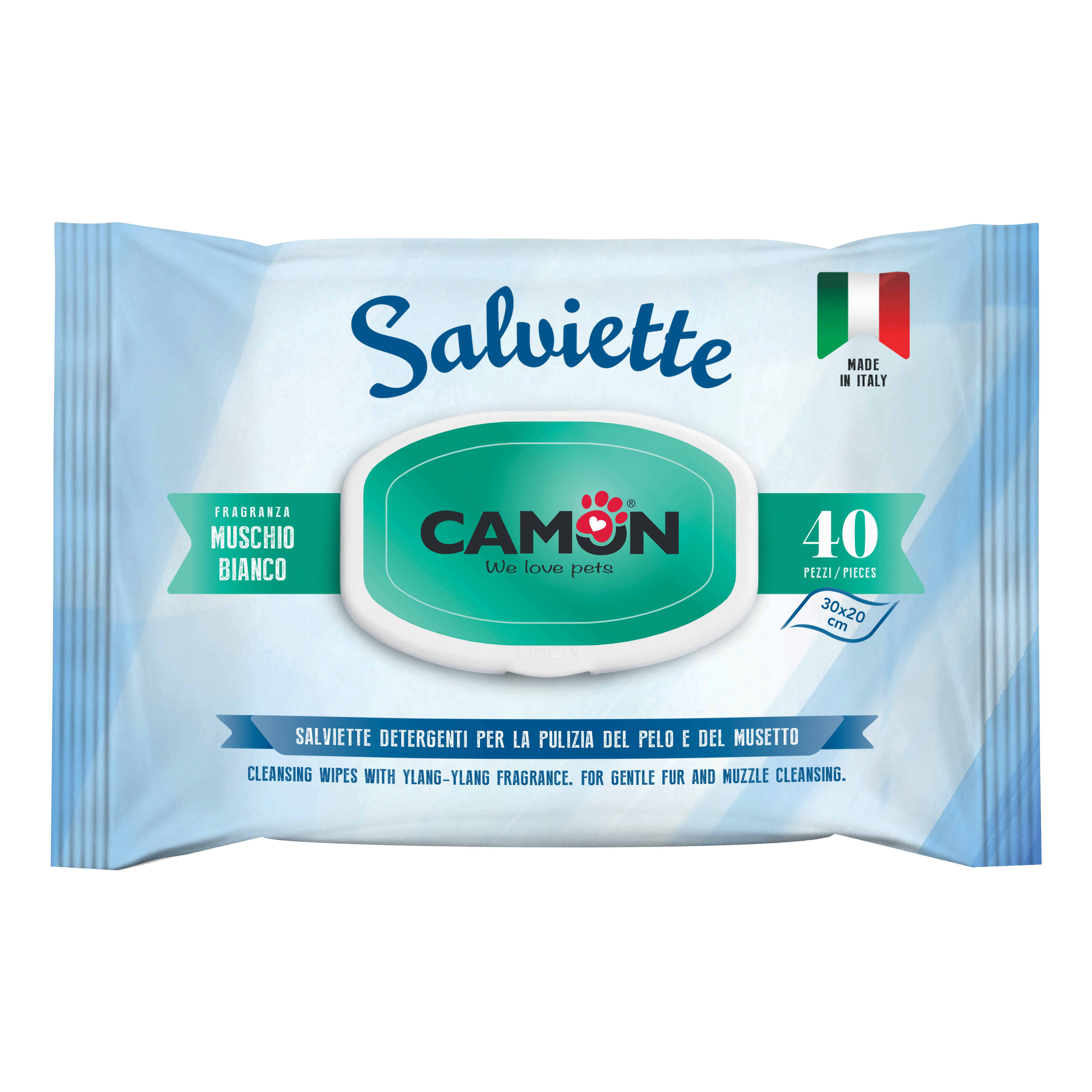 Camon Salviette Detergenti 40 Pezzi Muschio Bianco