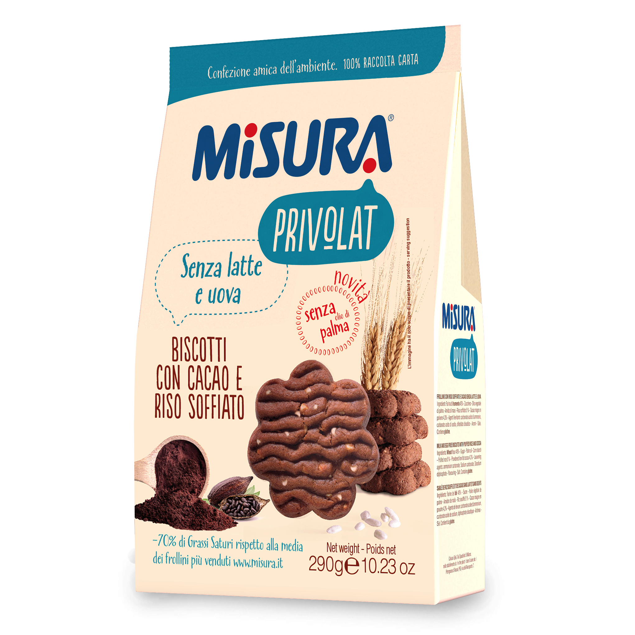 Misura Biscotti Cacao Riso Soffici 290g
