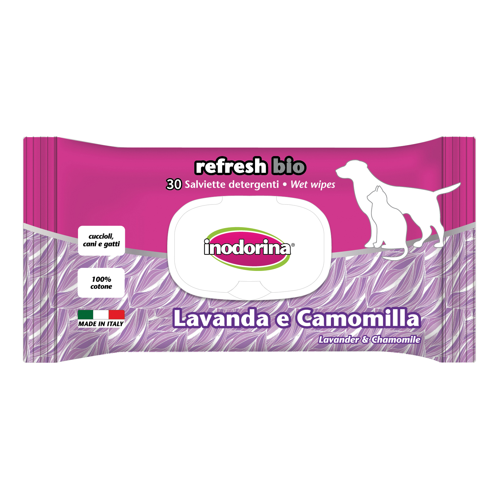 Inodorina salviette bio lavanda e camomilla 30 pezzi