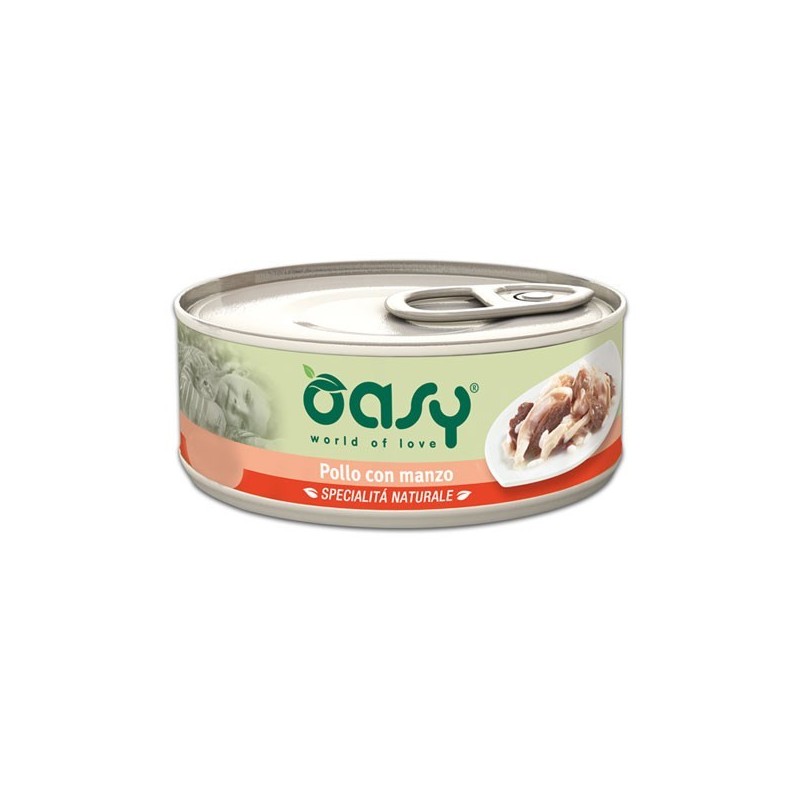 Oasy Gatto Specialita' Naturali In Lattina Adulto Pollo &amp; Manzo 150 Gr