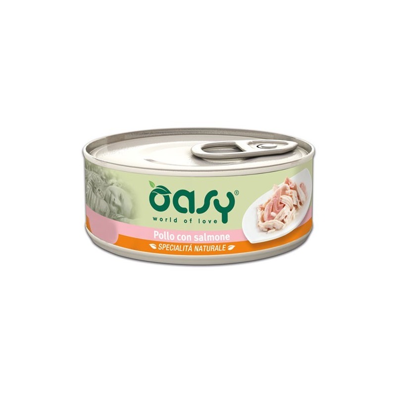Oasy Gatto Specialita' Naturali In Lattina Adulto Pollo &amp; Salmone 150 Gr