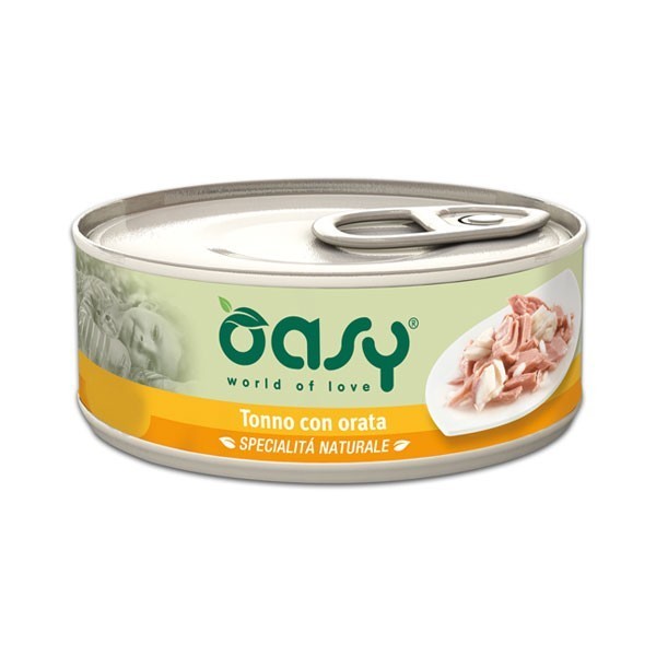 Oasy Gatto Specialita' Naturali In Lattina Adulto Tonno &amp; Orata 150 Gr