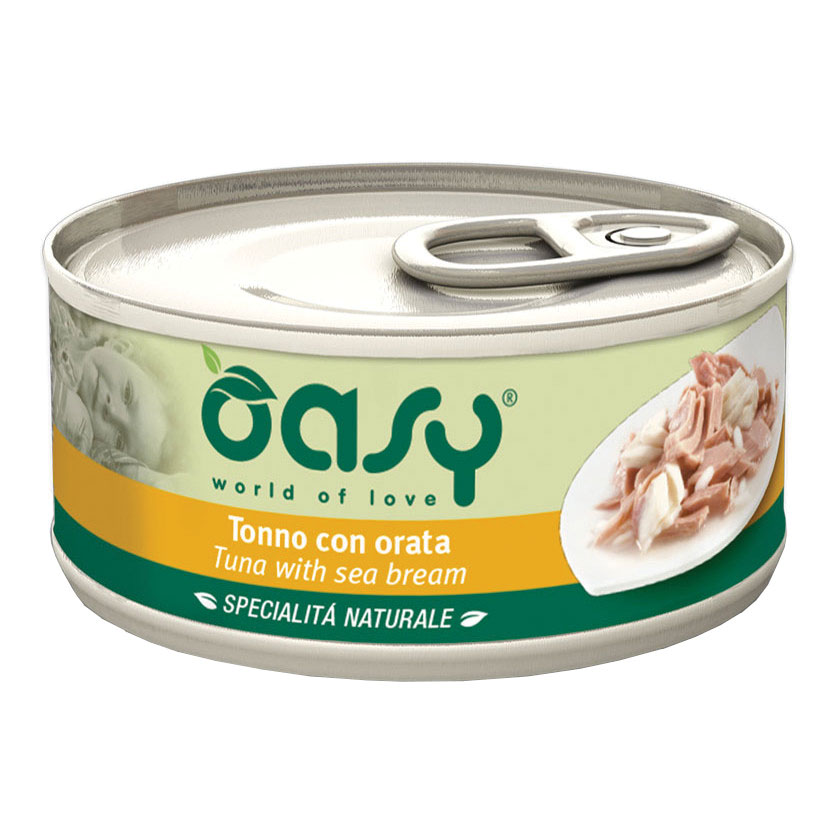 Oasy Gatto Specialita' Naturali In Lattina Adulto Tonno &amp; Orata 70 Gr