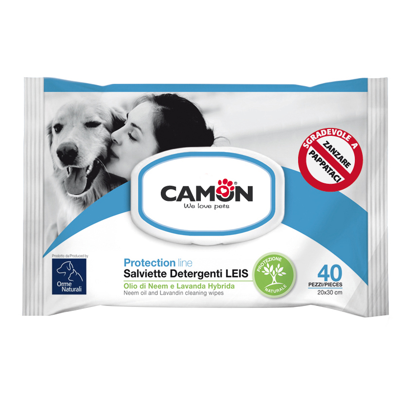 Camon Salviette Detergenti Leis 40 Pezzi Olio Di Neem &amp; Lavanda Hybrida