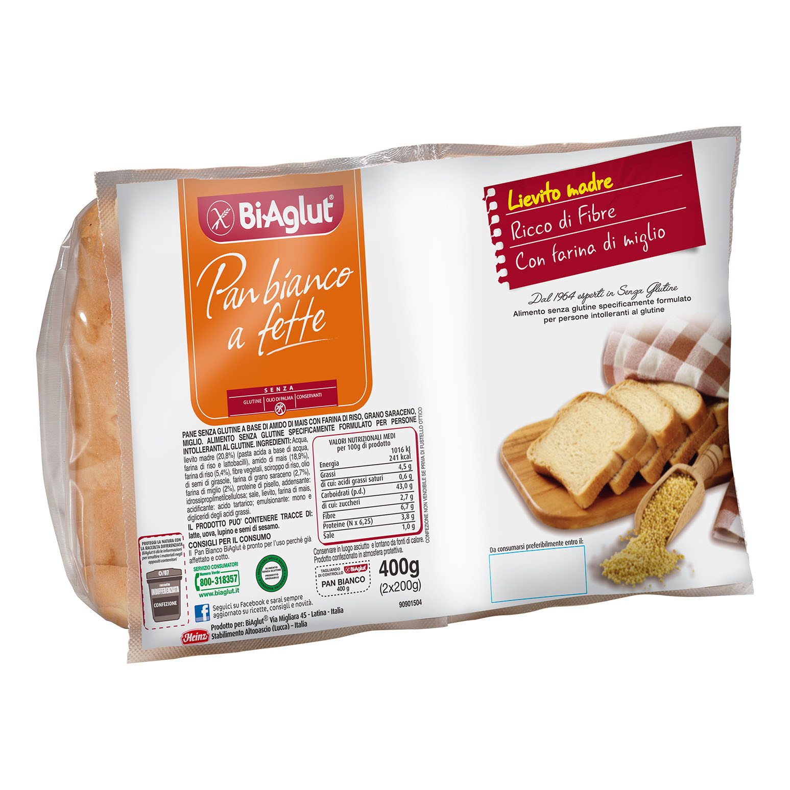 Biaglut pan bianco fette2x200g