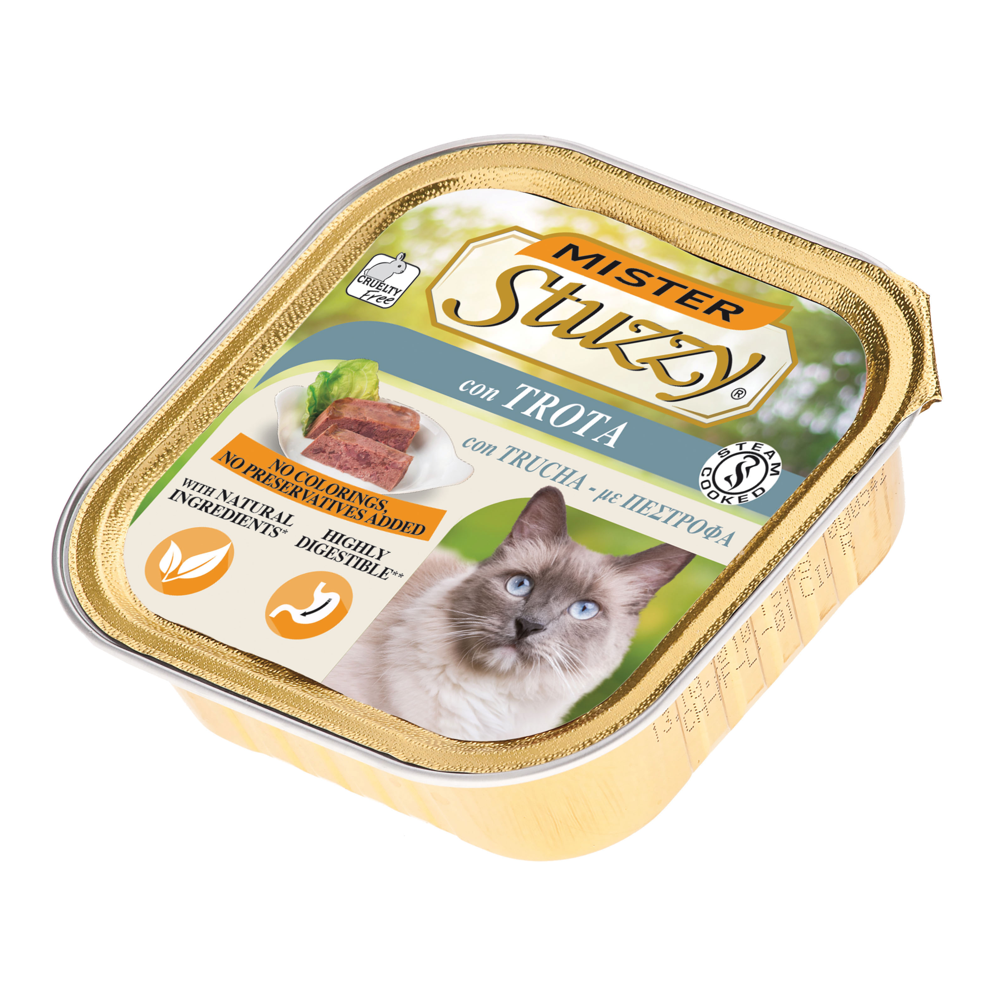Stuzzy Gatto Pate' Vaschetta Adulto Trota 100 Gr