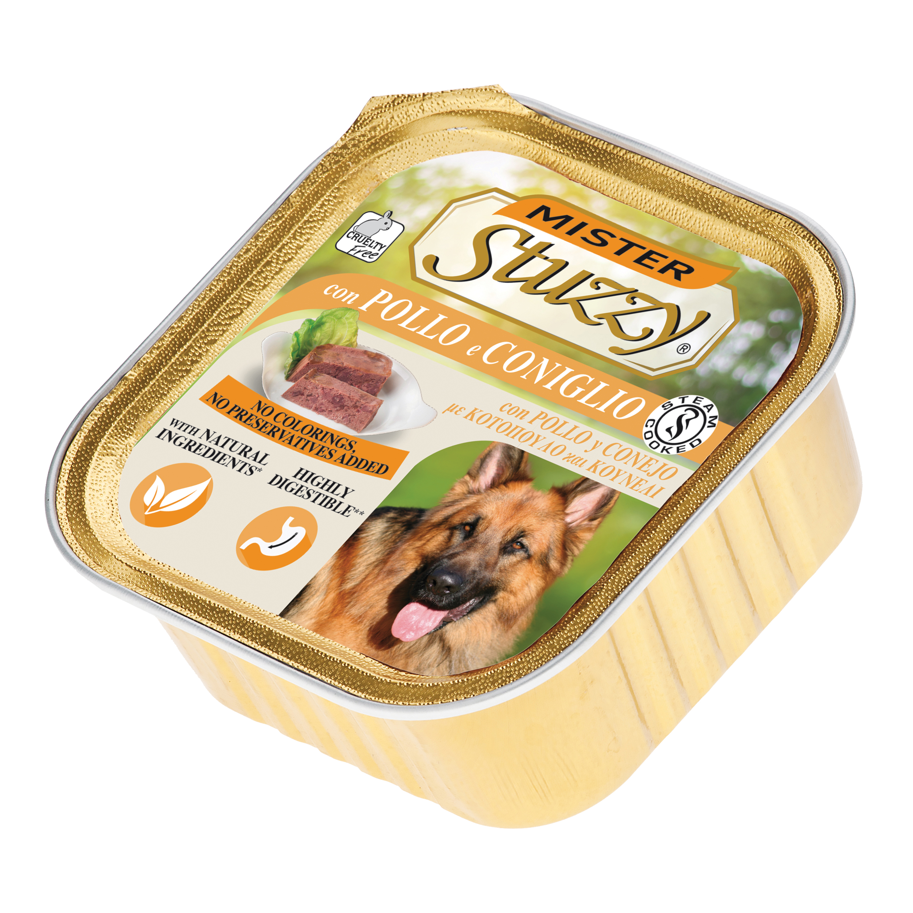 Stuzzy Cane Pate' Vaschetta Adulto Pollo & Coniglio 300 Gr