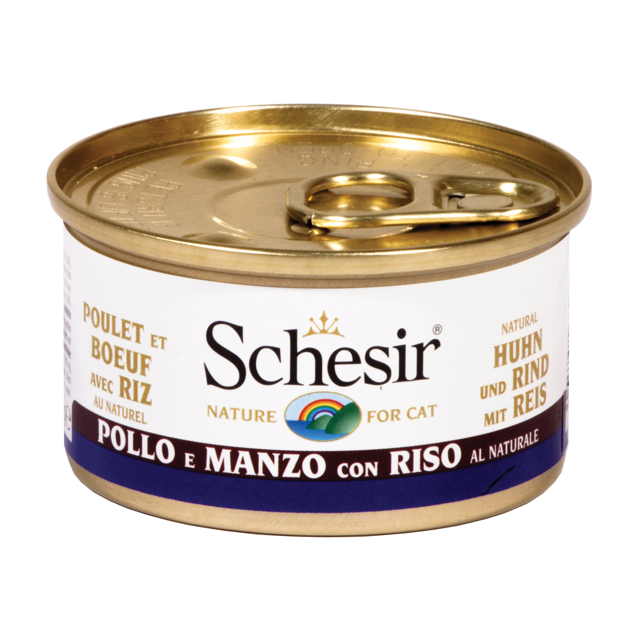 Schesir Gatto Lattina In Acqua Di Cottura Adulto Pollo, Manzo &amp; Riso 85 Gr