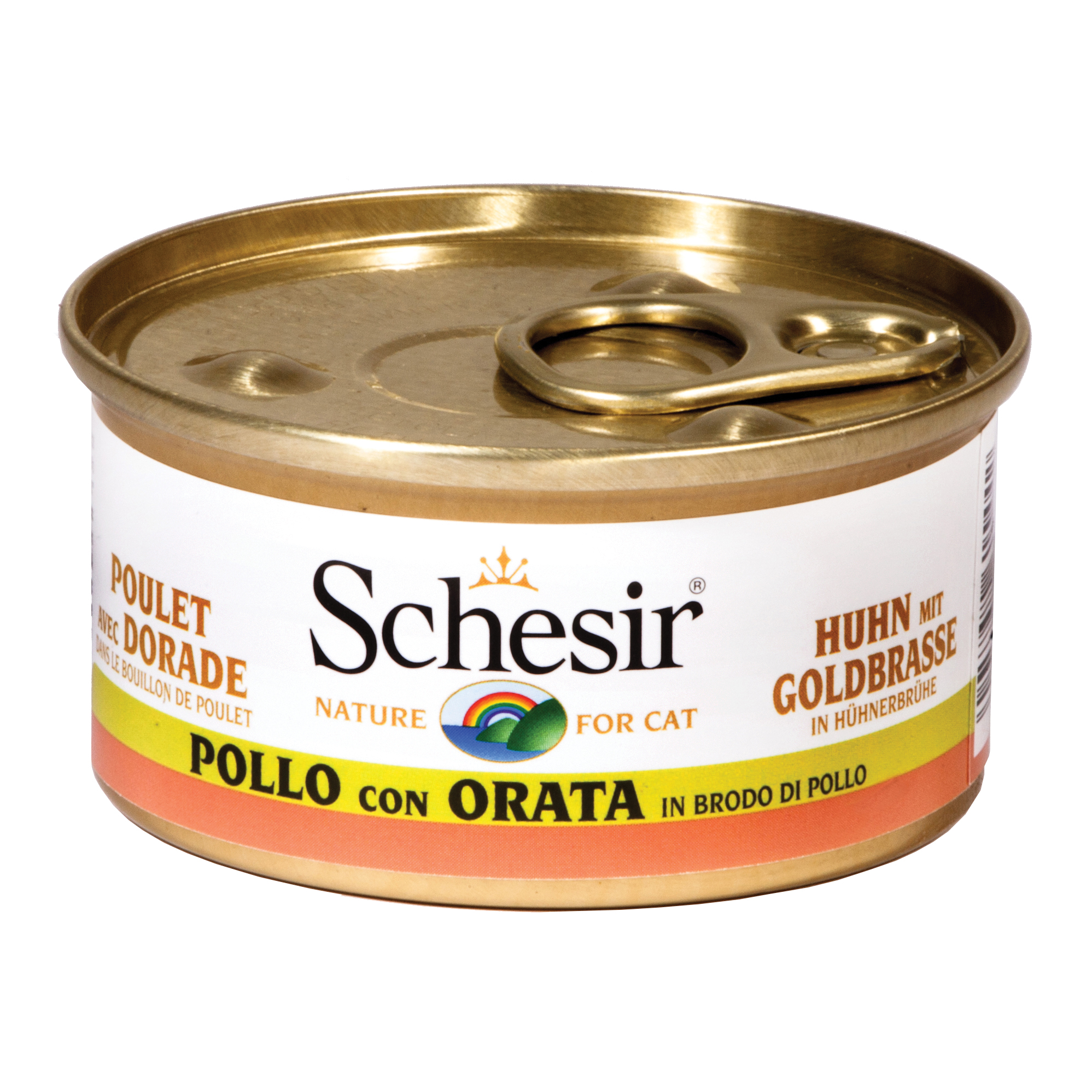 Schesir Gatto Lattina In Brodo Di Pollo Adulto Pollo &amp; Orata 70 Gr