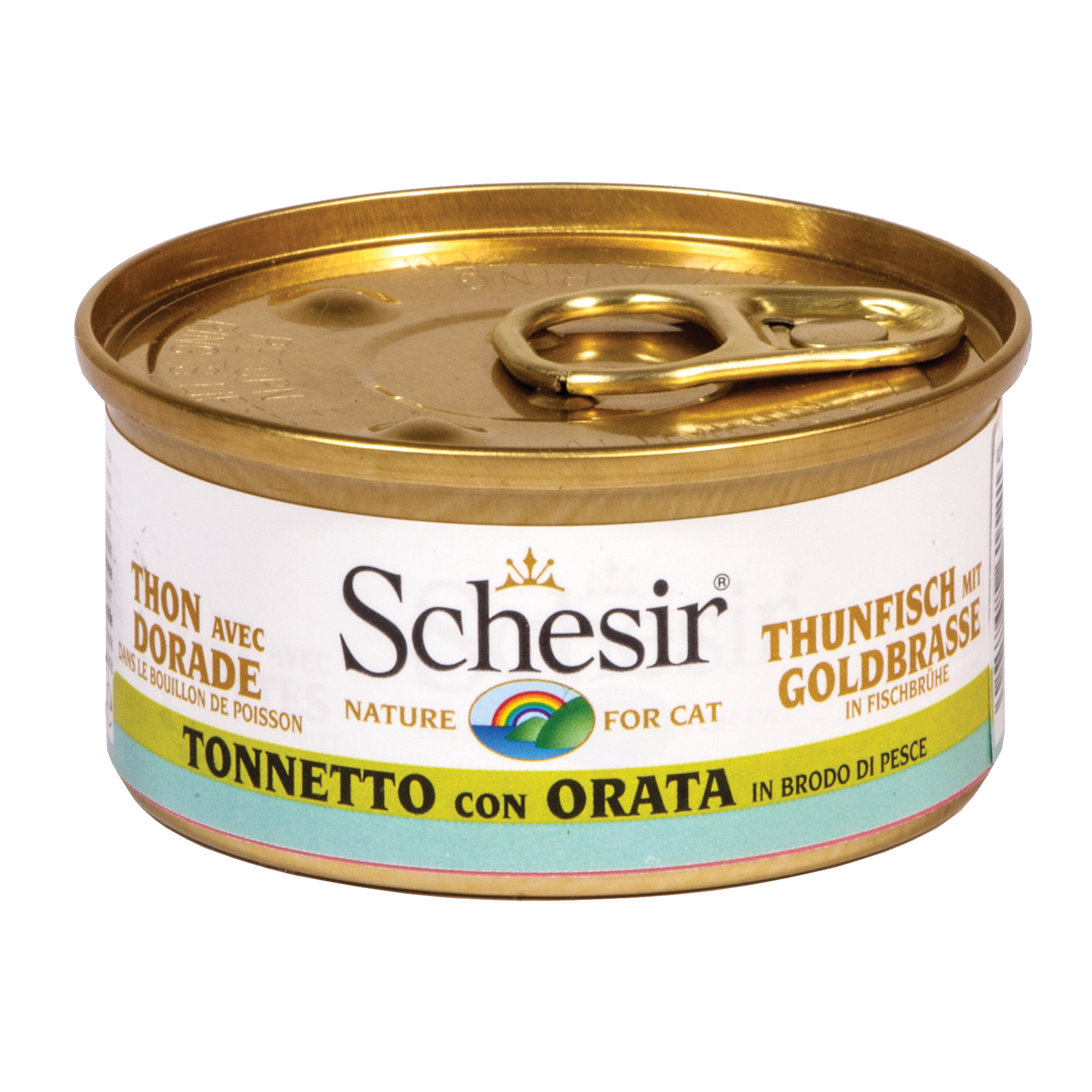 Schesir Gatto Lattina In Brodo Di Pesce Adulto Tonnetto & Orata 70 Gr