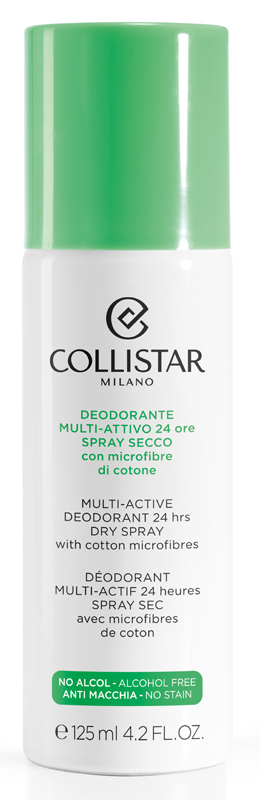 Deodorante multi-attivo 24 orespray secco con microfibre di cotone 125 ml