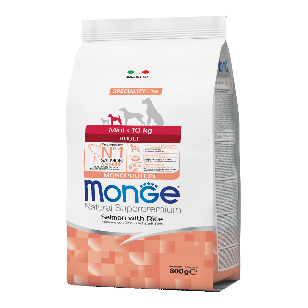 Monge Cane Natural Superpremium Adulto Mini Salmone amp Riso 800 Gr