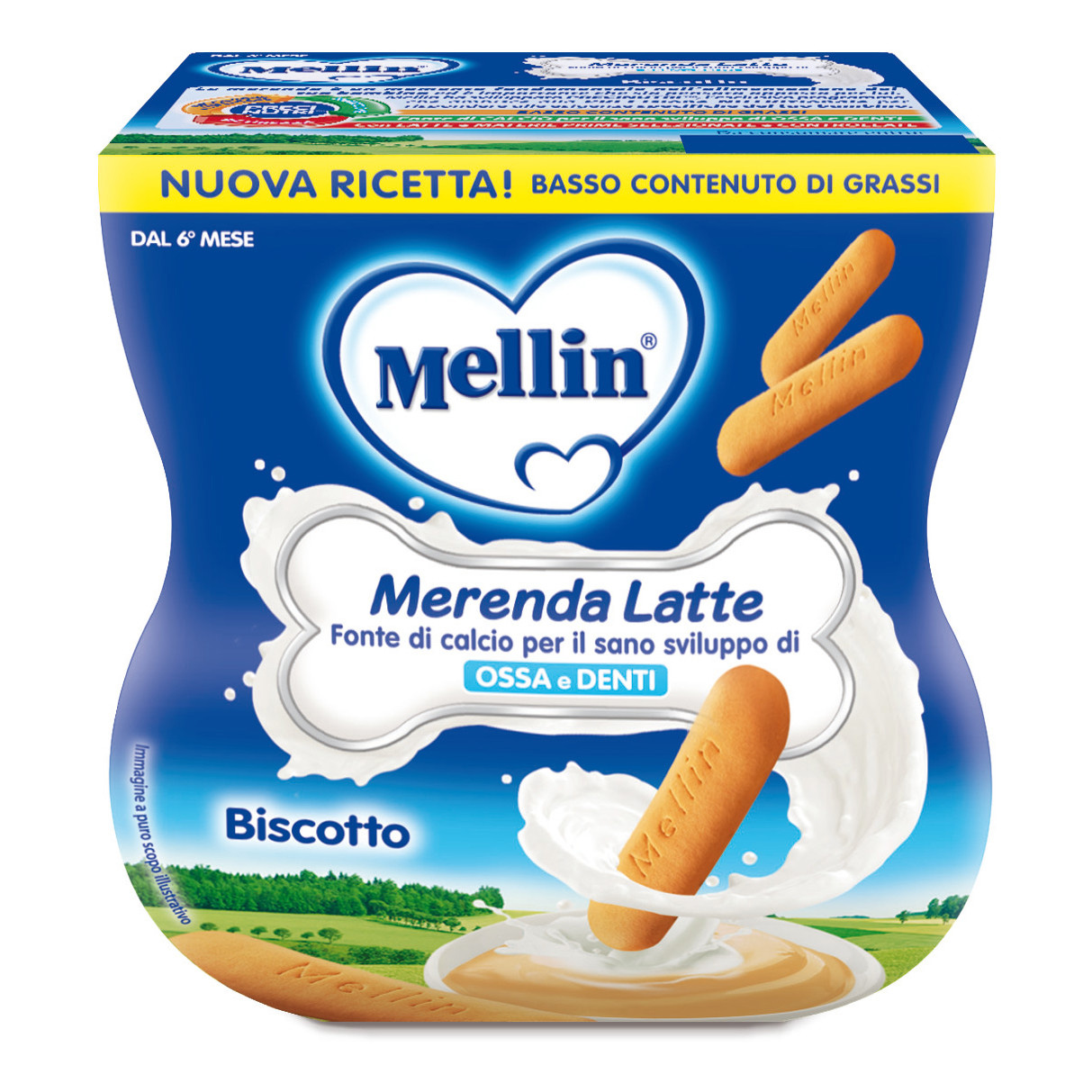 Mellin mer latte biscotti 2x100g