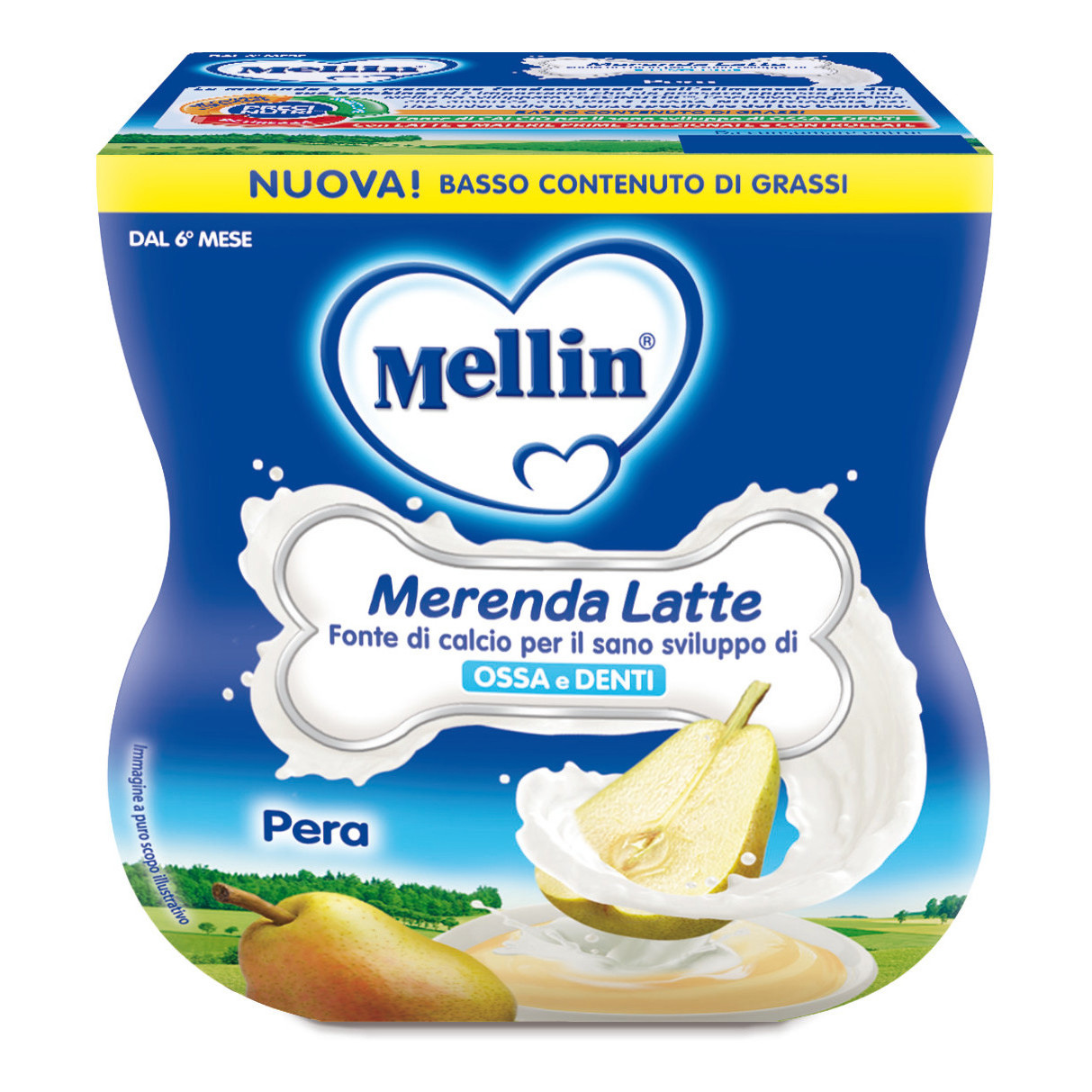 Mellin mer.latte pera 2x100g