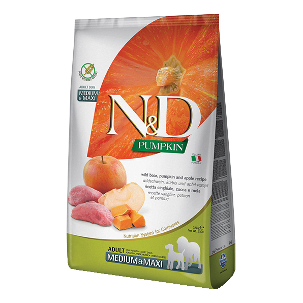 N&amp;d gf pumpkin boar&amp;apple adult medium&amp;maxi 12 kg