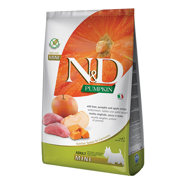 N&amp;d gf pumpkin formula adult mini boar&amp;apple 7 kg