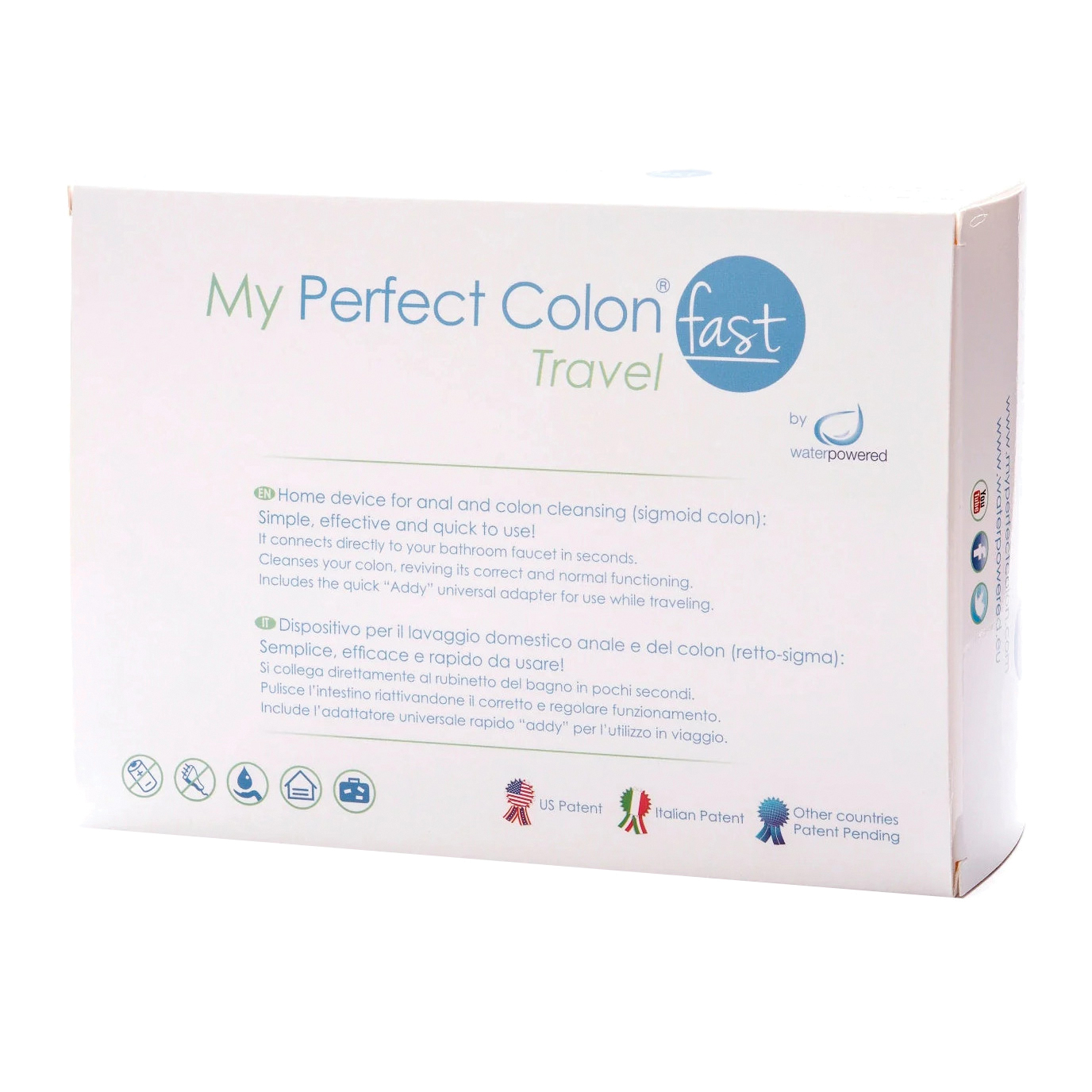 My perfect colon fast travel lavaggio intestinale kit composto da my perfect colon fast + filtro con adattatore rubinetto+ adattatore universale +cannula rettale 12 pezzi +astuccio