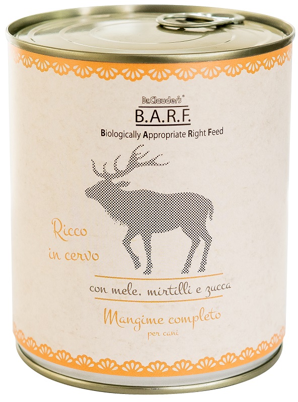 Barf cane trito di cervo con mele mirtilli e zucca 800 g