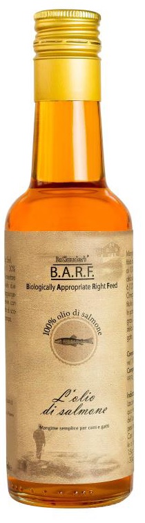 Barf mangime semplice per cani e gatti l'olio di salmone 250 ml