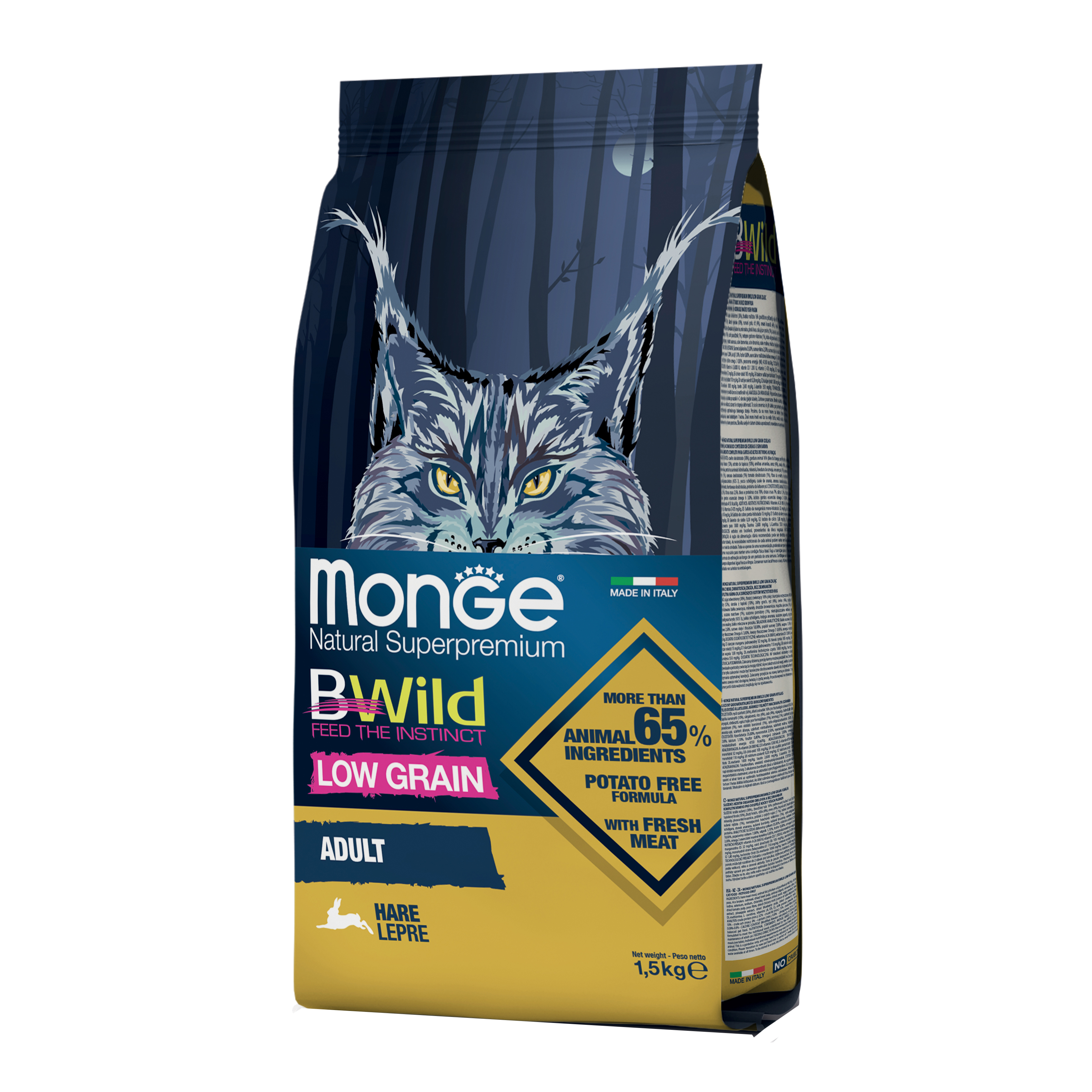 Monge bwild cat adult lepre 1,5 kg