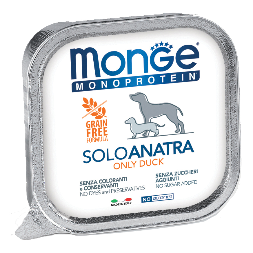 Monge Cane Monoprotein Vaschetta Adulto Solo Anatra 150 Gr
