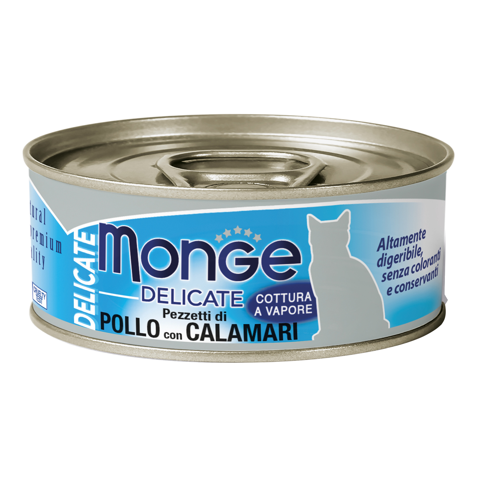 Monge Gatto Delicate Lattina Adulto Pezzetti Di Pollo & Calamari 80 Gr