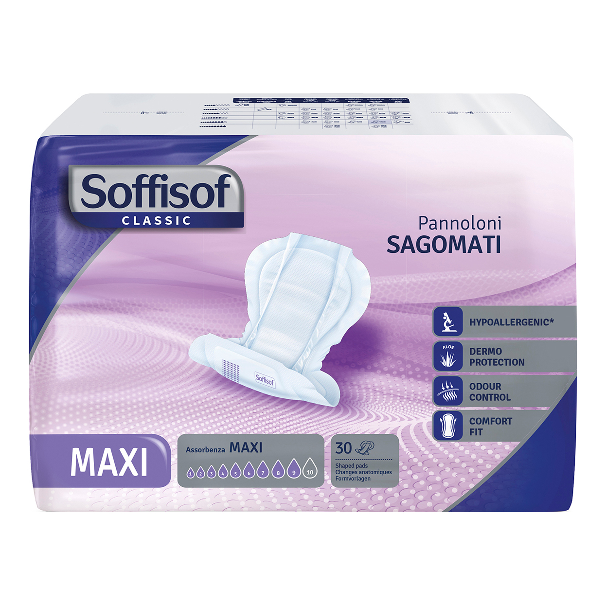 Pannolone soffisof classic sagomato maxi 30 pezzi