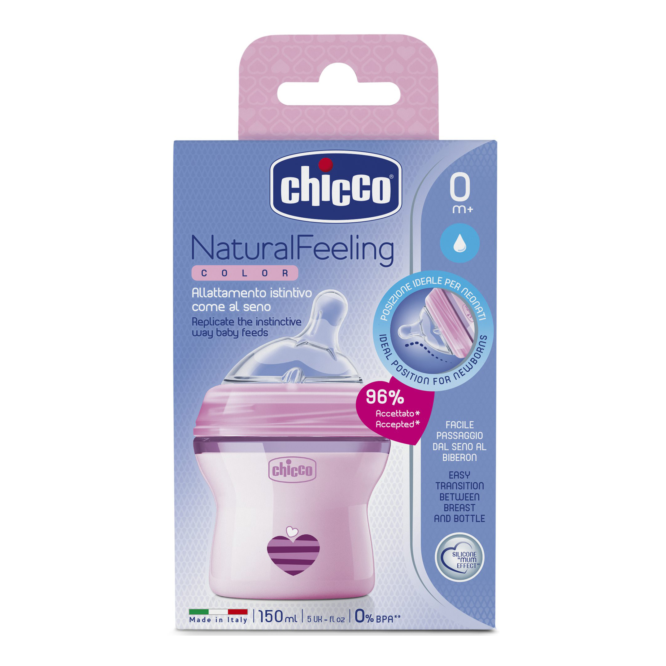 Chicco biberon naturalfeeling girl 0+m 150ml