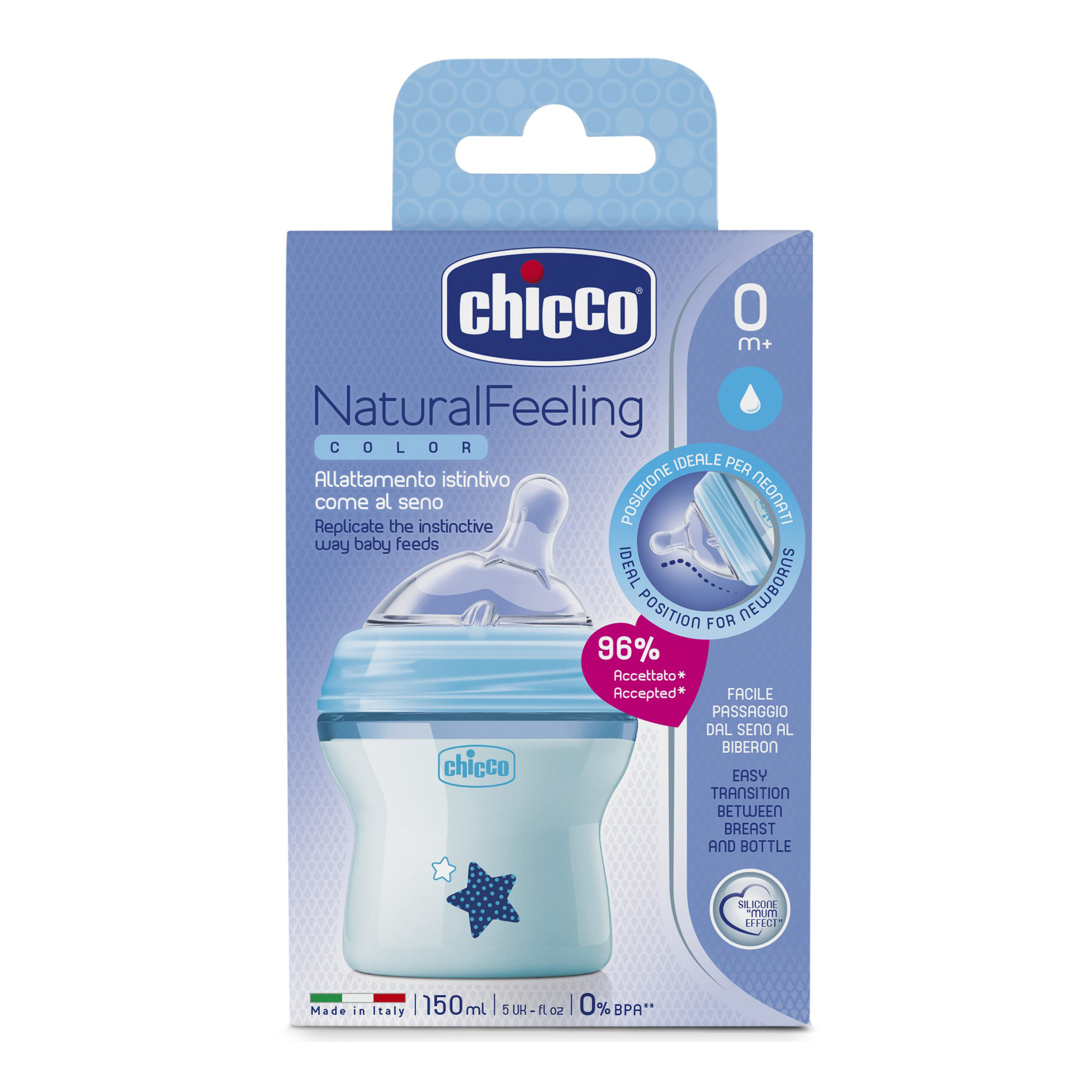 Chicco Biberon Naturalfeeling Boy 0+M 150Ml-image